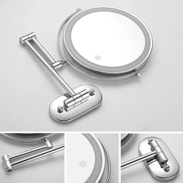 8 inch Makeup Mirror Chrome 3x/5x/7x/10x Magnifying Double Side USB Charging Bathroom 3 Color Light Smart Cosmetic Mirrors