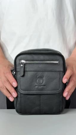 Bullcaptain Casual Men's Shoulder Bags Business Messenger Bag High-Quality Men's Cow Leather Bag's Mini Large Capacity Pocket