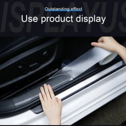 SEAMETAL 3D Carbon Fiber Car Protective Film Door Threshold Protector Anti Scratch Stick Edge Guard Wear Resistant Waterproof