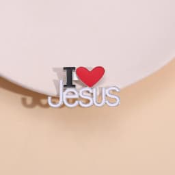 I Love Jesus Enamel Pins Custom Phrase With Heart Brooches Shirt Collar Lapel Badges Simple Jewelry Gift for Kids Friends