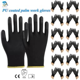 10-50 Pairs of Nylon PU Gloves Safety Work Gloves Repair Special Gloves Palm Coated Gloves Carpenter Repair Worker Supplies