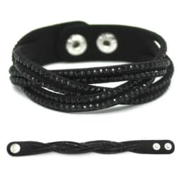 XQNI New Fashion Crystal Bangle Leather Bracelets European Style Adjustable Rhinestone Classic Charm Bracelets For Women Jewelry