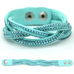 XQNI New Fashion Crystal Bangle Leather Bracelets European Style Adjustable Rhinestone Classic Charm Bracelets For Women Jewelry