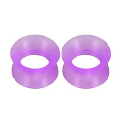 WKOUD 1 Pairs/4 Psirs Silicone Earplug Tunnel Flexible Meat Hole Earplug Expander Perforated Jewelry Black White Purple 3-38mm
