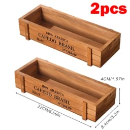 Retro Garden Plant Pot Vintage Wooden Storage Box for Sundries Stationery Pen Box Succulents Flower Pots Balcony Home Decoration