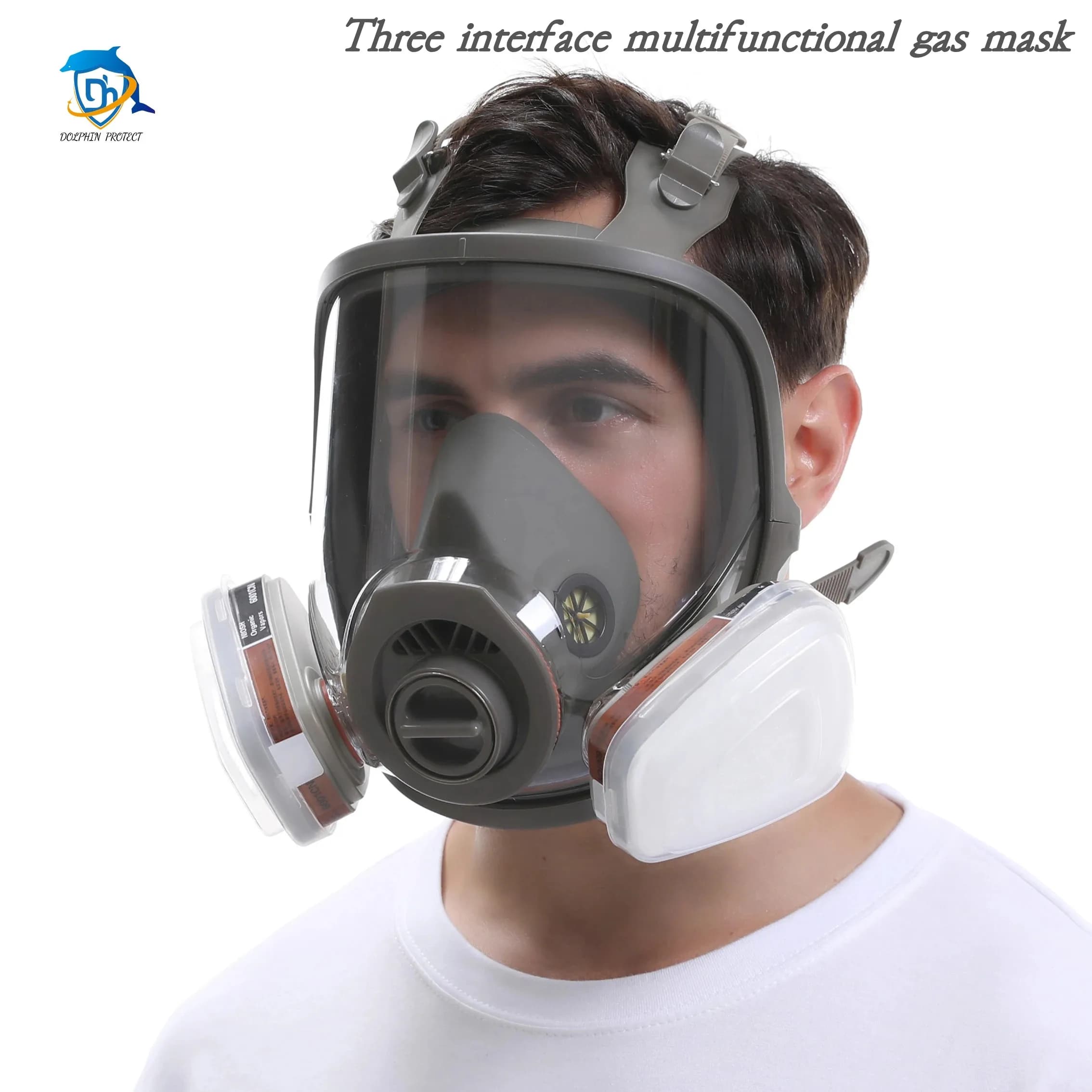 Three-port Multi-purpose 6800 Gas Mask Industrial Spraying Replaceable Filter Organic Vapor Welding Spray Paint Insecticide