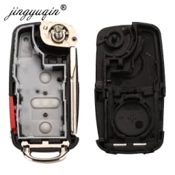 jingyuqin 10pcs 4 Buttons 020AD Remote Key Shell Case Fit for VW Caddy Eos Golf Jetta Beetle Polo Up Tiguan Touran 5K0837202AD