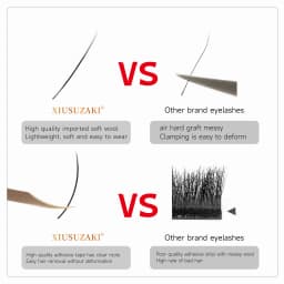XIUSUZAKI Flat Ellipse Individual Lashes Extensions Matte Black Split Tips Classic Volume Eyelash Extension False Lashes Tools