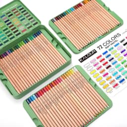 KALOUR Premium Charcoal Colored Pencils Set of 72/50 Colors, Artists Soft Core Pro Pastel Chalk Drawing Tools, Portable Tin Box