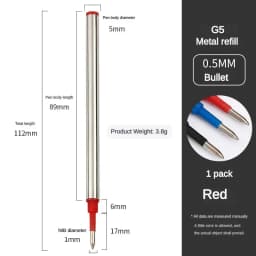 3/20 PCS Metal Refills 0.5mm for Roller Ballpoint Pen Business Pen Ball Pen Refills 11cm Length Office School Supply Stationery