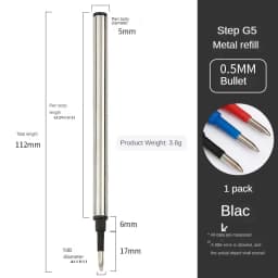 3/20 PCS Metal Refills 0.5mm for Roller Ballpoint Pen Business Pen Ball Pen Refills 11cm Length Office School Supply Stationery