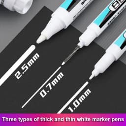 1/5 PCS White Marker Pens Oily Waterproof White Graffiti Sketching Markers Stationery Deep Hole Marker White Permanent Paint