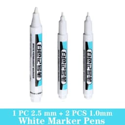 1/5 PCS White Marker Pens Oily Waterproof White Graffiti Sketching Markers Stationery Deep Hole Marker White Permanent Paint