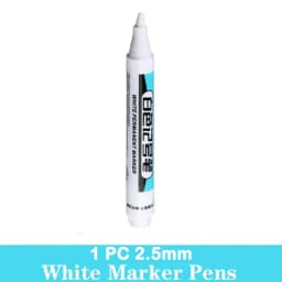 1/5 PCS White Marker Pens Oily Waterproof White Graffiti Sketching Markers Stationery Deep Hole Marker White Permanent Paint