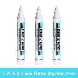 1/5 PCS White Marker Pens Oily Waterproof White Graffiti Sketching Markers Stationery Deep Hole Marker White Permanent Paint