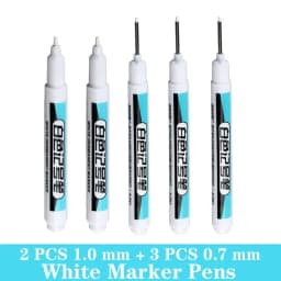 1/5 PCS White Marker Pens Oily Waterproof White Graffiti Sketching Markers Stationery Deep Hole Marker White Permanent Paint