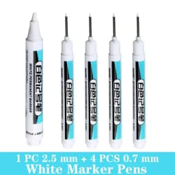 1/5 PCS White Marker Pens Oily Waterproof White Graffiti Sketching Markers Stationery Deep Hole Marker White Permanent Paint