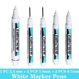 1/5 PCS White Marker Pens Oily Waterproof White Graffiti Sketching Markers Stationery Deep Hole Marker White Permanent Paint