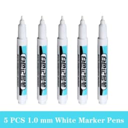 1/5 PCS White Marker Pens Oily Waterproof White Graffiti Sketching Markers Stationery Deep Hole Marker White Permanent Paint