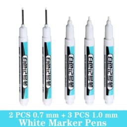 1/5 PCS White Marker Pens Oily Waterproof White Graffiti Sketching Markers Stationery Deep Hole Marker White Permanent Paint