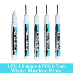 1/5 PCS White Marker Pens Oily Waterproof White Graffiti Sketching Markers Stationery Deep Hole Marker White Permanent Paint