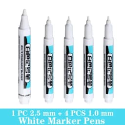 1/5 PCS White Marker Pens Oily Waterproof White Graffiti Sketching Markers Stationery Deep Hole Marker White Permanent Paint