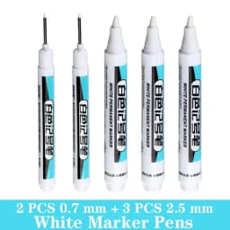 1/5 PCS White Marker Pens Oily Waterproof White Graffiti Sketching Markers Stationery Deep Hole Marker White Permanent Paint