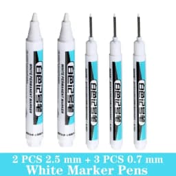 1/5 PCS White Marker Pens Oily Waterproof White Graffiti Sketching Markers Stationery Deep Hole Marker White Permanent Paint