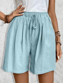 Women’s Solid Color Fashion Casual Elegant Style Shorts Versatile Daily Sports Style Slim and Loose Fitting Straight Leg Pants