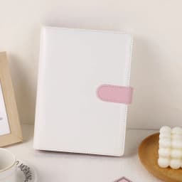A5 Macaroon Color PU Leather DIY Binder Photocards Collect Book Diary Agenda Planner DIY Cover Album Stationery