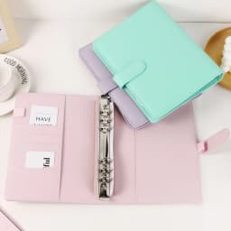 A5 Macaroon Color PU Leather DIY Binder Photocards Collect Book Diary Agenda Planner DIY Cover Album Stationery