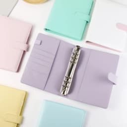 A5 Macaroon Color PU Leather DIY Binder Photocards Collect Book Diary Agenda Planner DIY Cover Album Stationery
