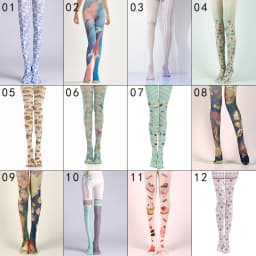 Japanese Style Floral Printed Tattoo Pantyhose Y2k Women Stylish Velvet Stockings Nightclub Tights Sweet Lolita Tattoo Pantyhose