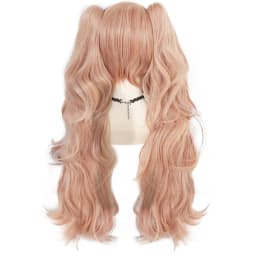 Light Pink Cosplay Wig Long Synthetic Wig For Girls Costume Party Halloween Wig Ponytail Wig for Christmas