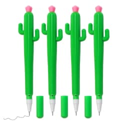 10 Sets of Cute Cartoon Stress Relief Pen Cactus Soft Glue Neutral Pen Student Creative Stationery Prickly Pear Shape Pen