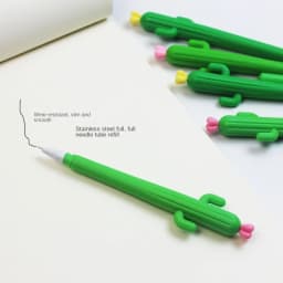 10 Sets of Cute Cartoon Stress Relief Pen Cactus Soft Glue Neutral Pen Student Creative Stationery Prickly Pear Shape Pen
