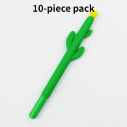 10 Sets of Cute Cartoon Stress Relief Pen Cactus Soft Glue Neutral Pen Student Creative Stationery Prickly Pear Shape Pen
