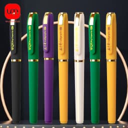 Aesthetic Stationery Cheap Stuff Colored 0.7mm Pens 2pcs/Set Red&Green&Purple&Yellow Ink Gold Kawaii Things