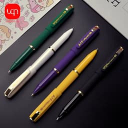 Aesthetic Stationery Cheap Stuff Colored 0.7mm Pens 2pcs/Set Red&Green&Purple&Yellow Ink Gold Kawaii Things