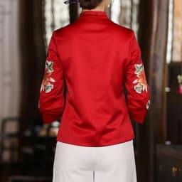 Embroidered Blouse Ethnic Style Retro Embroidery Chinese Blouse Women New Style Jacket Loose Cotton Coat Women's Autumn Hanfu