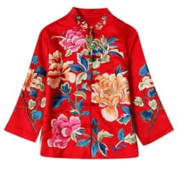 Embroidered Blouse Ethnic Style Retro Embroidery Chinese Blouse Women New Style Jacket Loose Cotton Coat Women's Autumn Hanfu