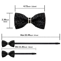 Shinny Rhinestone Diamond Bow Tie Pre-tied Bowknot for Wedding Prom Tuxedo Suits Black Red Green Butterfly Gift for Men