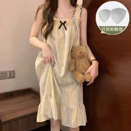 Summer Ladies Nightgown Halter Nightgown Nightgown Women Summer Vest Nightgown with Bra Pads Can Be Worn Outside Home Wear