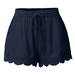 Shorts For Women Ruffle Hem Casual Shorts Plus Size Drawstring Lace Shorts