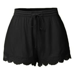 Shorts For Women Ruffle Hem Casual Shorts Plus Size Drawstring Lace Shorts