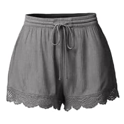 Shorts For Women Ruffle Hem Casual Shorts Plus Size Drawstring Lace Shorts