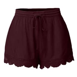 Shorts For Women Ruffle Hem Casual Shorts Plus Size Drawstring Lace Shorts