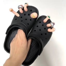 3D Toe Charms Fingers Set DIY Funny Toe Simulation Foot Thumbs Hole Shoe Decoration Summer Slippers Accessories