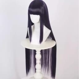 100cm Long Cosplay Anime Hyuga Hinata Straight Hair Wig Heat Resistant Full Bangs Synthetic Hair Wig