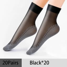 10/20 Pairs Short Socks Women Ultrathin Elastic Lace Transparent Sock Woman Summer Breathable Non-Slip Bottom Splice Cotton Sock